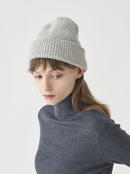 ［Eco Cashmere］カシミヤ混 リブ編ニットキャップ | SUNDAY | 5G 詳細画像 POLAR 5