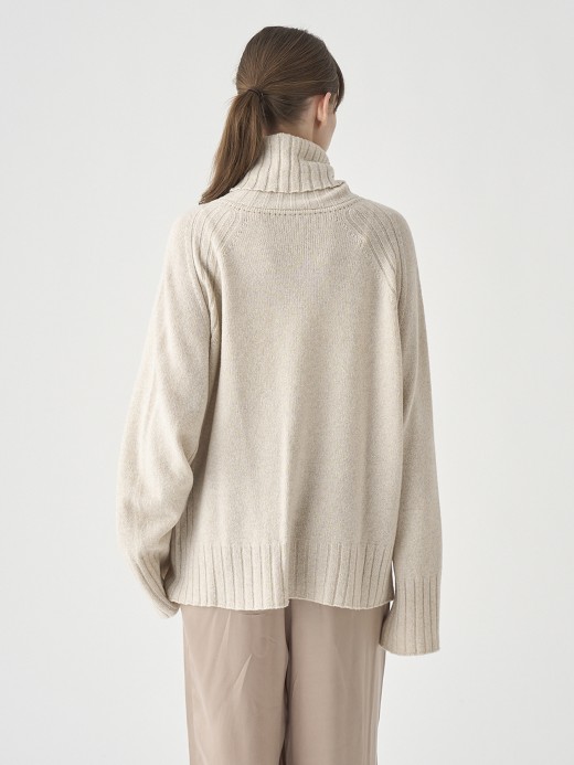 ［Eco Cashmere］カシミヤ混 オーバーサイズタートルネック長袖ニットプルオーバー | TABATHA | 7G 詳細画像 PAMPAS 6