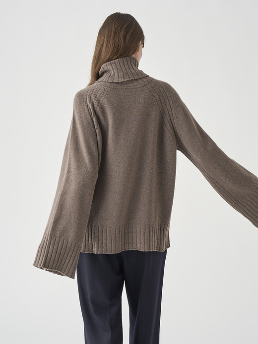 ［Eco Cashmere］カシミヤ混 オーバーサイズタートルネック長袖ニットプルオーバー | TABATHA | 7G 詳細画像 TOAST 10