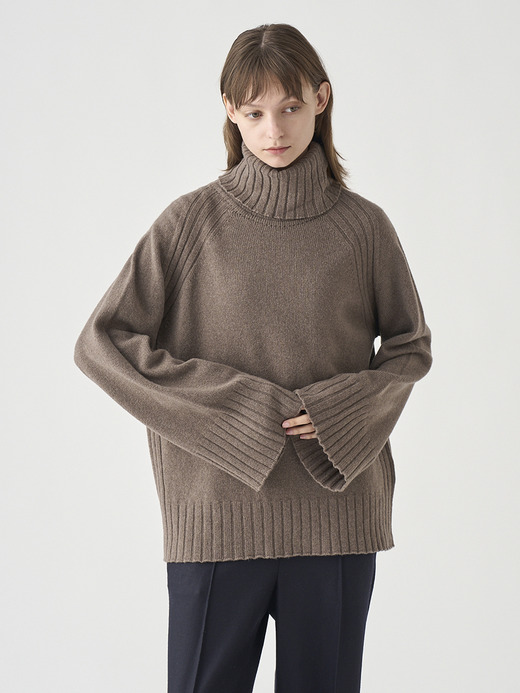 ［Eco Cashmere］カシミヤ混 オーバーサイズタートルネック長袖ニットプルオーバー | TABATHA | 7G 詳細画像 TOAST 3