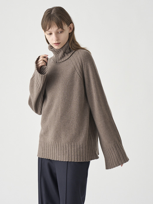 ［Eco Cashmere］カシミヤ混 オーバーサイズタートルネック長袖ニットプルオーバー | TABATHA | 7G 詳細画像 TOAST 5