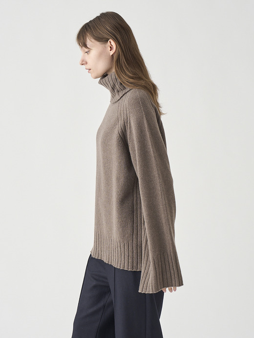 ［Eco Cashmere］カシミヤ混 オーバーサイズタートルネック長袖ニットプルオーバー | TABATHA | 7G 詳細画像 TOAST 6