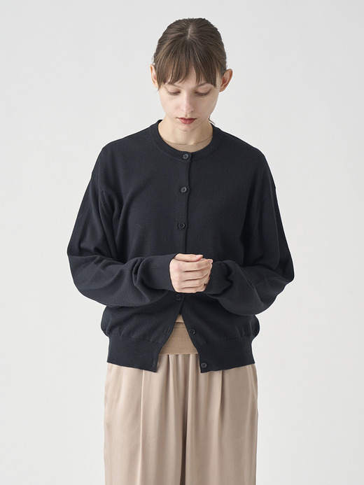 オーバーサイズ長袖ニットカーディガン | TANDICE | 24G MODERN FIT 詳細画像 BLACK 3