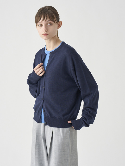 オーバーサイズ長袖ニットカーディガン | TANDICE | 24G MODERN FIT 詳細画像 MIDNIGHT 6