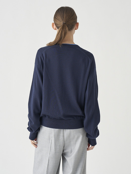オーバーサイズ長袖ニットカーディガン | TANDICE | 24G MODERN FIT 詳細画像 MIDNIGHT 9