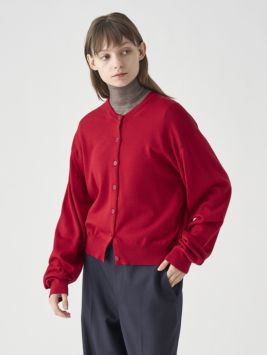 オーバーサイズ長袖ニットカーディガン | TANDICE | 24G MODERN FIT 詳細画像 RUBY RED 3