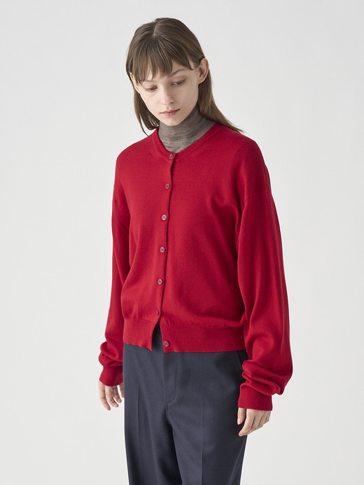 オーバーサイズ長袖ニットカーディガン | TANDICE | 24G MODERN FIT 詳細画像 RUBY RED 4