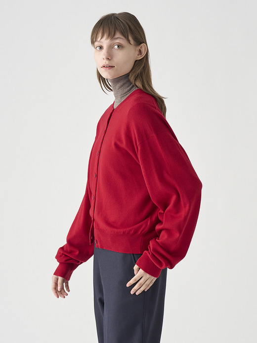 オーバーサイズ長袖ニットカーディガン | TANDICE | 24G MODERN FIT 詳細画像 RUBY RED 5