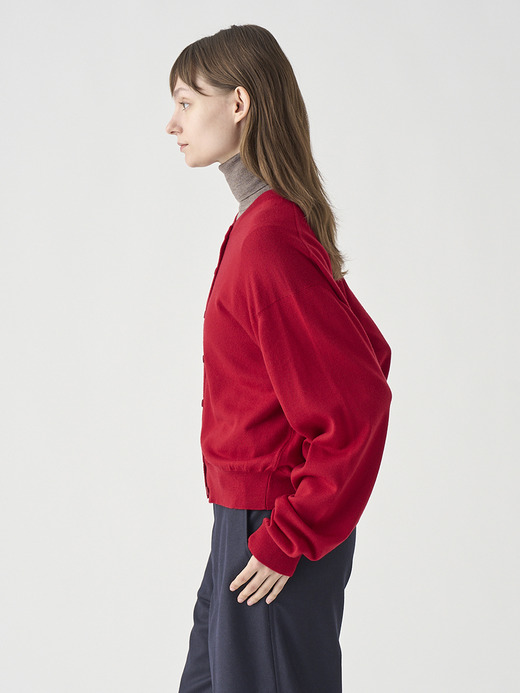 オーバーサイズ長袖ニットカーディガン | TANDICE | 24G MODERN FIT 詳細画像 RUBY RED 6
