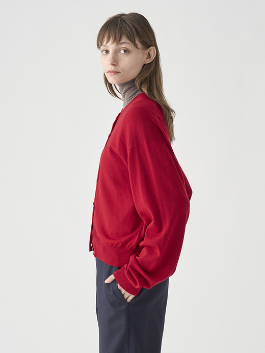 オーバーサイズ長袖ニットカーディガン | TANDICE | 24G MODERN FIT 詳細画像 RUBY RED 7