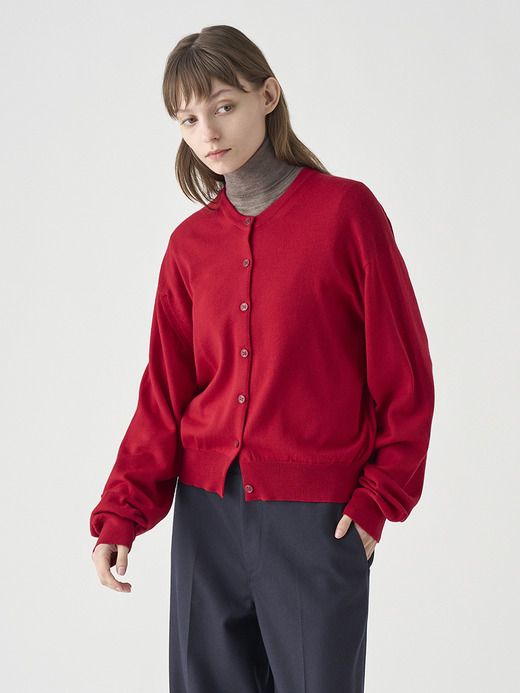 オーバーサイズ長袖ニットカーディガン | TANDICE | 24G MODERN FIT 詳細画像 RUBY RED 8