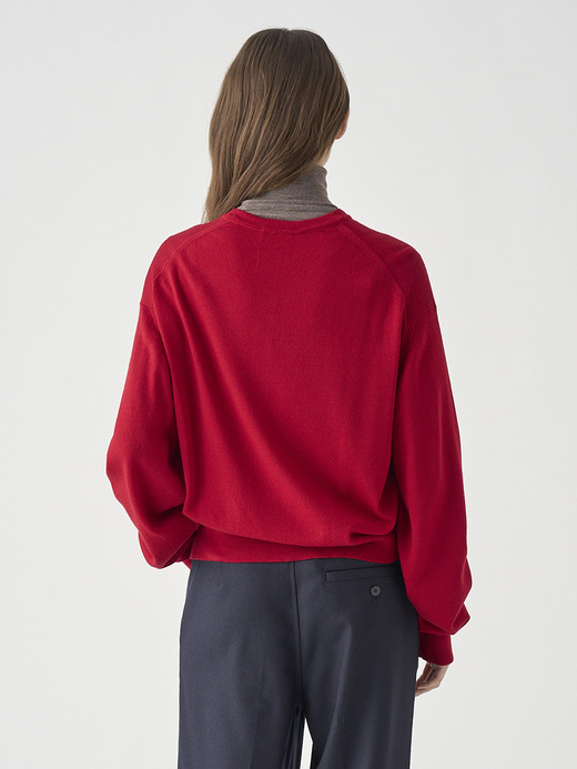 オーバーサイズ長袖ニットカーディガン | TANDICE | 24G MODERN FIT 詳細画像 RUBY RED 9