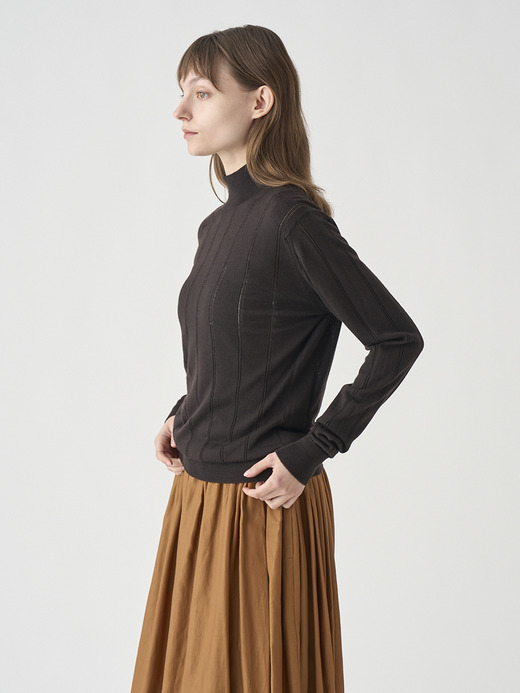 ストライプ柄アイレットモックネック長袖プルオーバー | VENECIA | 30G 詳細画像 FAULKNER BROWN 6