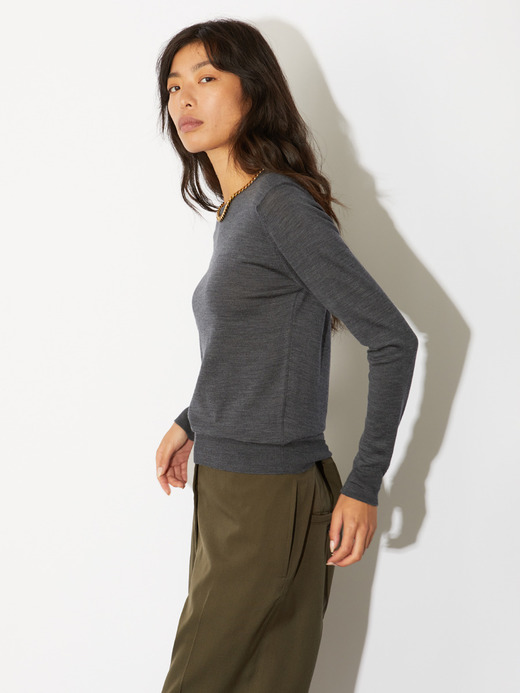 クルーネック長袖ニットプルオーバー | VIVIENNE | 30G MODERN FIT 詳細画像 CHARCOAL 3