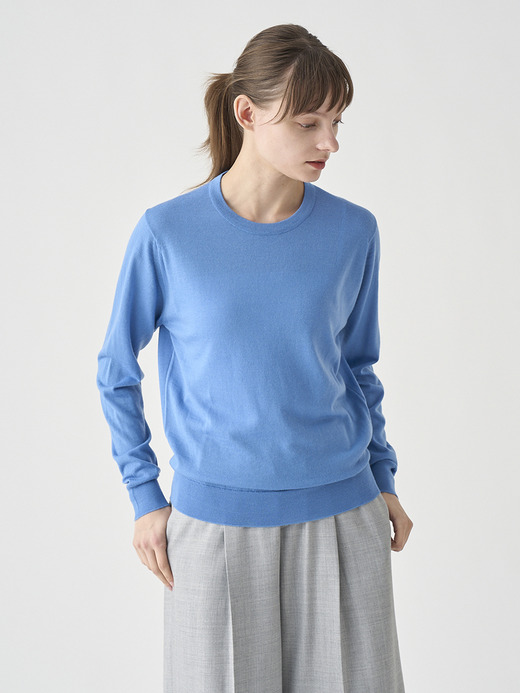 クルーネック長袖ニットプルオーバー | VIVIENNE | 30G MODERN FIT 詳細画像 CHAMBRAY BLUE 1