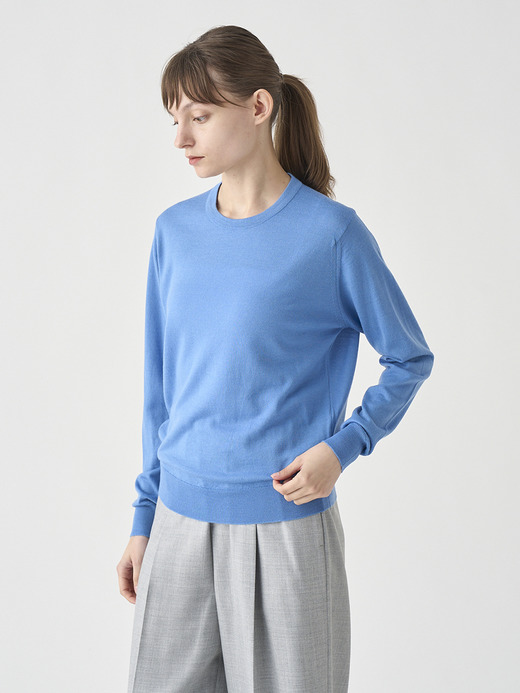 クルーネック長袖ニットプルオーバー | VIVIENNE | 30G MODERN FIT 詳細画像 CHAMBRAY BLUE 3