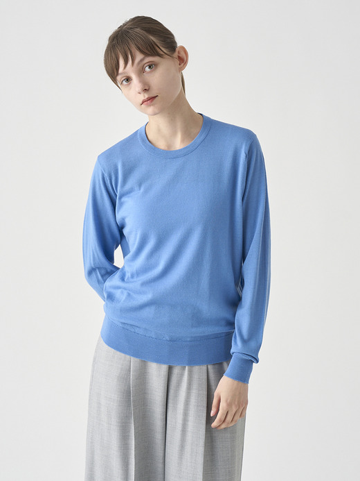 クルーネック長袖ニットプルオーバー | VIVIENNE | 30G MODERN FIT 詳細画像 CHAMBRAY BLUE 4