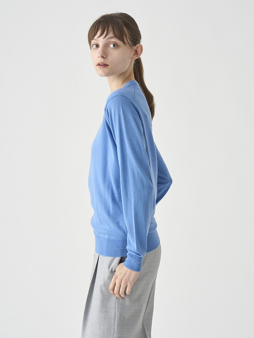 クルーネック長袖ニットプルオーバー | VIVIENNE | 30G MODERN FIT 詳細画像 CHAMBRAY BLUE 6