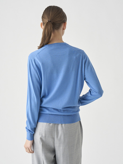 クルーネック長袖ニットプルオーバー | VIVIENNE | 30G MODERN FIT 詳細画像 CHAMBRAY BLUE 7