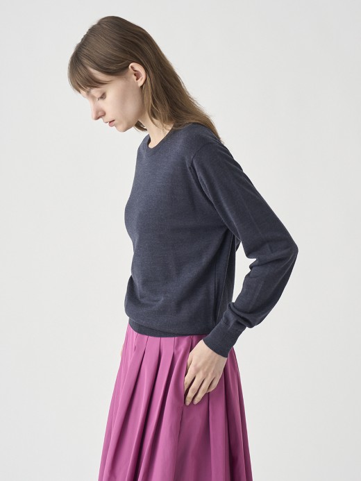 クルーネック長袖ニットプルオーバー | VIVIENNE | 30G MODERN FIT 詳細画像 HEPBURN SMOKE 3