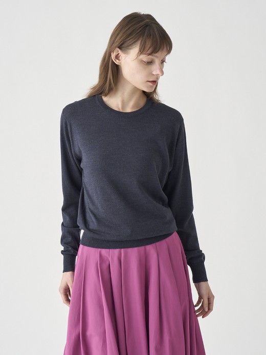クルーネック長袖ニットプルオーバー | VIVIENNE | 30G MODERN FIT 詳細画像 HEPBURN SMOKE 5