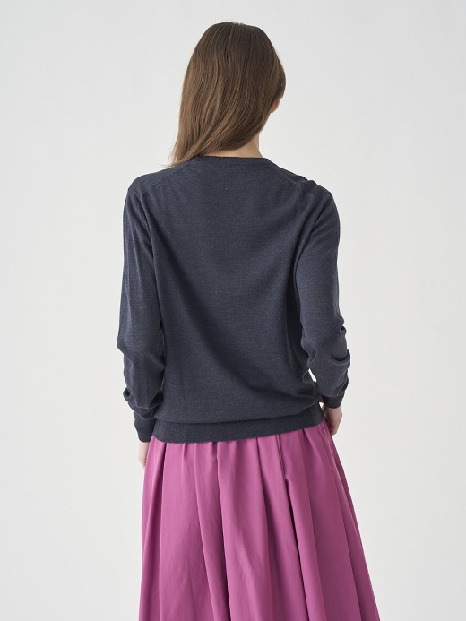 クルーネック長袖ニットプルオーバー | VIVIENNE | 30G MODERN FIT 詳細画像 HEPBURN SMOKE 8