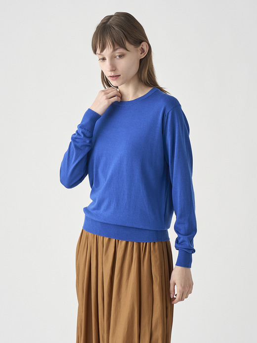 クルーネック長袖ニットプルオーバー | VIVIENNE | 30G MODERN FIT 詳細画像 MAZARINE BLUE 3