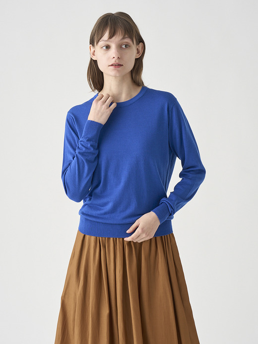 クルーネック長袖ニットプルオーバー | VIVIENNE | 30G MODERN FIT 詳細画像 MAZARINE BLUE 4