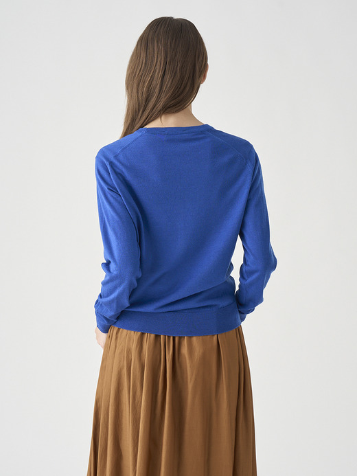 クルーネック長袖ニットプルオーバー | VIVIENNE | 30G MODERN FIT 詳細画像 MAZARINE BLUE 7
