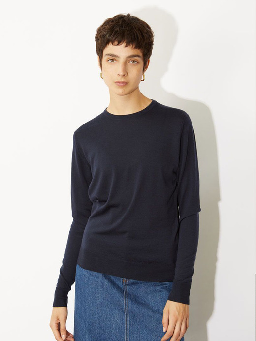 クルーネック長袖ニットプルオーバー | VIVIENNE | 30G MODERN FIT 詳細画像 MIDNIGHT 2