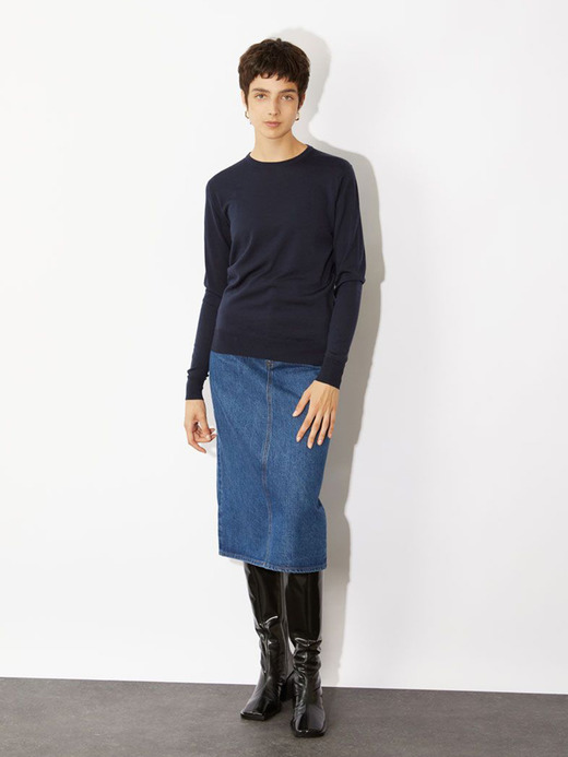 クルーネック長袖ニットプルオーバー | VIVIENNE | 30G MODERN FIT 詳細画像 MIDNIGHT 3