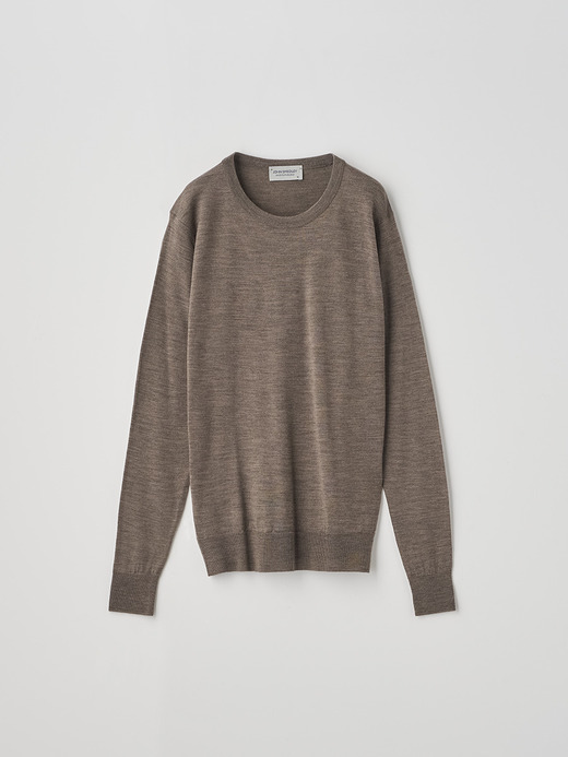 クルーネック長袖ニットプルオーバー | VIVIENNE | 30G MODERN FIT 詳細画像 MUSHROOM 1