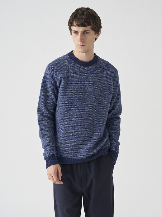 ［Eco Cashmere］カシミヤ混 クルーネックメランジニットプルオーバー | INGHRAM | STANDARD FIT 7G 詳細画像 NO1(WINSLOW) 1