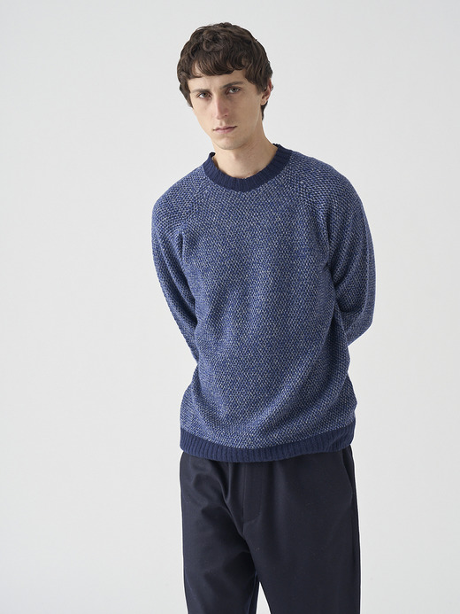 ［Eco Cashmere］カシミヤ混 クルーネックメランジニットプルオーバー | INGHRAM | STANDARD FIT 7G 詳細画像 NO1(WINSLOW) 4