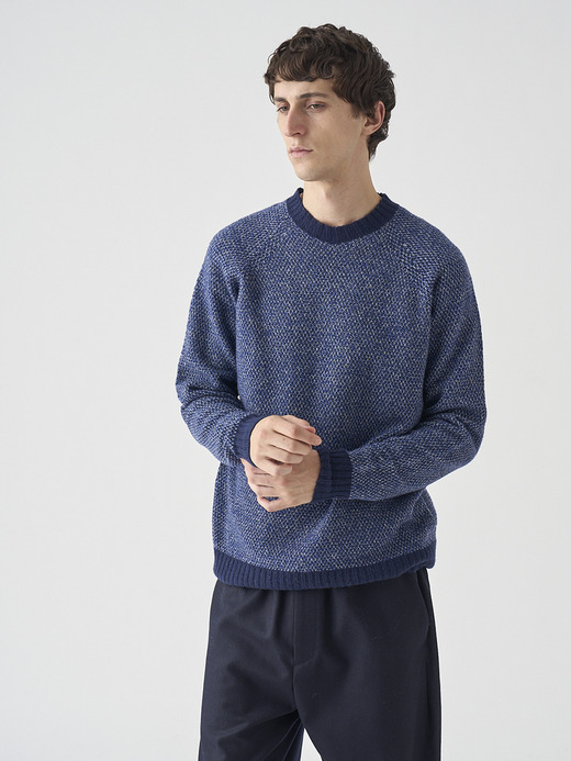 ［Eco Cashmere］カシミヤ混 クルーネックメランジニットプルオーバー | INGHRAM | STANDARD FIT 7G 詳細画像 NO1(WINSLOW) 5