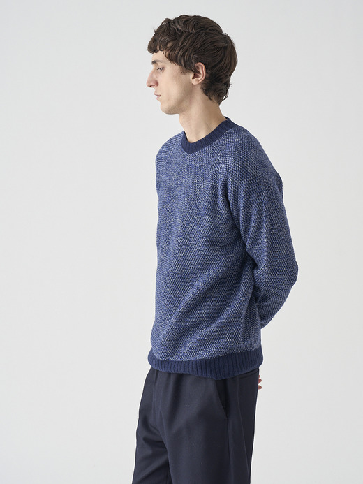 ［Eco Cashmere］カシミヤ混 クルーネックメランジニットプルオーバー | INGHRAM | STANDARD FIT 7G 詳細画像 NO1(WINSLOW) 7