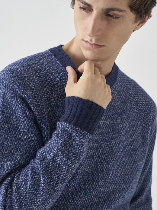 ［Eco Cashmere］カシミヤ混 クルーネックメランジニットプルオーバー | INGHRAM | STANDARD FIT 7G 詳細画像 NO1(WINSLOW) 9
