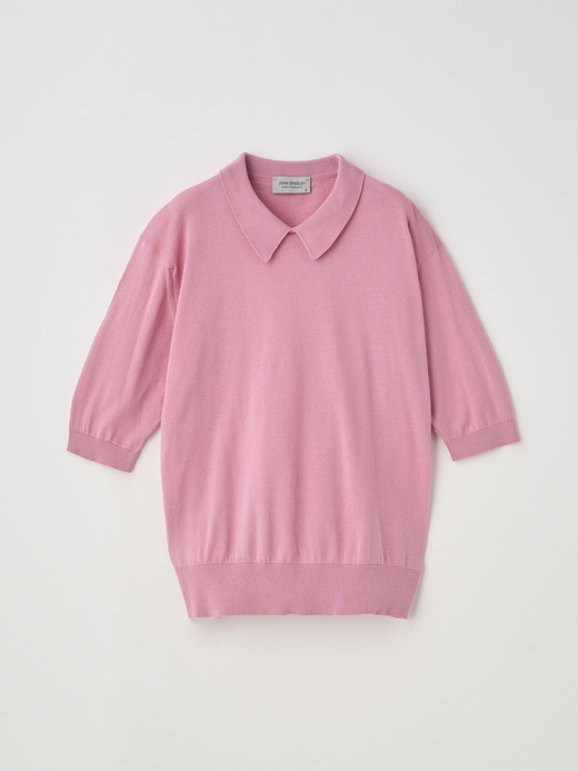 ボタンレス半袖コットンニットポロシャツ | ADALINE | 30G 詳細画像 GLASS PINK 2