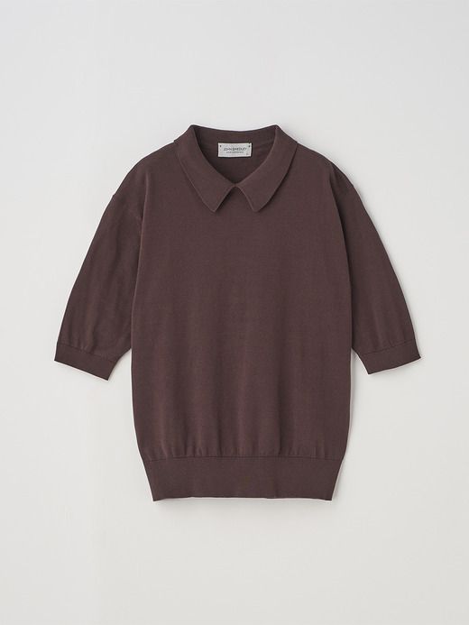 ボタンレス半袖コットンニットポロシャツ | ADALINE | 30G 詳細画像 RAISIN 2
