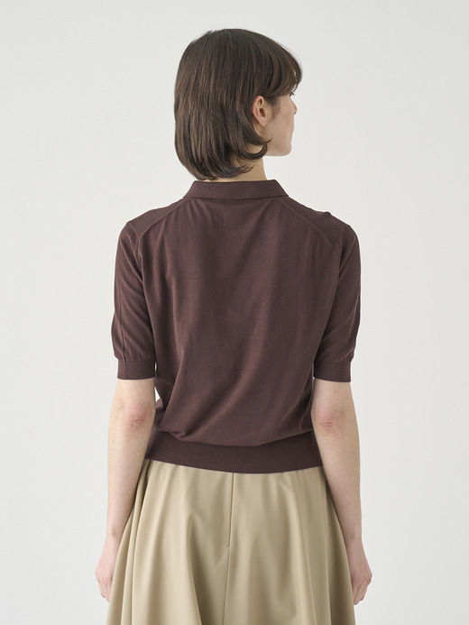 ボタンレス半袖コットンニットポロシャツ | ADALINE | 30G 詳細画像 RAISIN 6