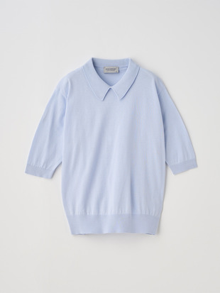 Ｖネック長袖コットンニットプルオーバー | ANNE | 30G COMMON FIT