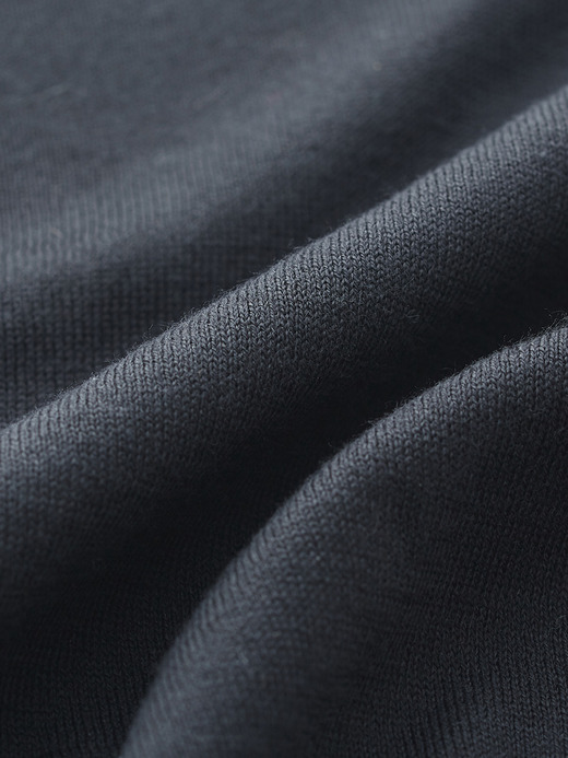 Ｖネック長袖コットンニットプルオーバー | ANNE | 30G COMMON FIT 詳細画像 BLACK 2
