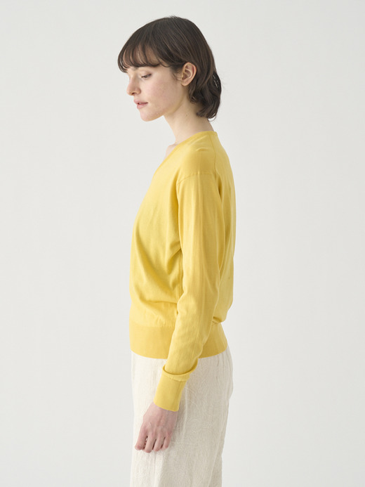 Ｖネック長袖コットンニットプルオーバー | ANNE | 30G COMMON FIT 詳細画像 POLLEN 6