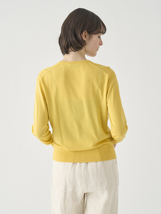 Ｖネック長袖コットンニットプルオーバー | ANNE | 30G COMMON FIT 詳細画像 POLLEN 8