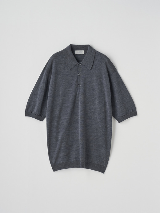 ウール クラシックニットポロシャツ | AOYAMA | 30G EASY FIT 詳細画像 CHARCOAL 2
