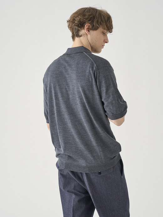 ウール クラシックニットポロシャツ | AOYAMA | 30G EASY FIT 詳細画像 CHARCOAL 7