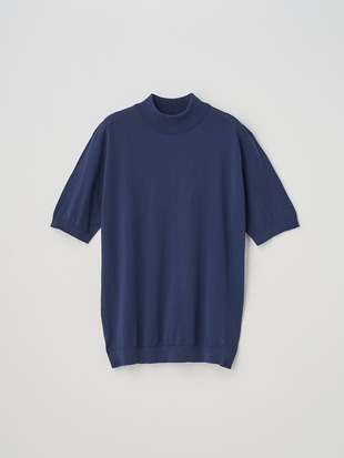 モックネック半袖コットンニットＴシャツ | ARBER | 30G MODERN FIT