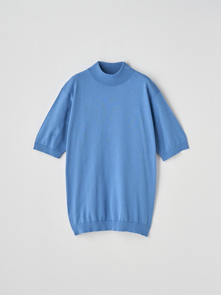 モックネック半袖コットンニットＴシャツ | ARBER | 30G MODERN FIT