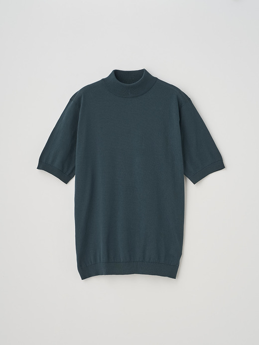 モックネック半袖コットンニットＴシャツ | ARBER | 30G MODERN FIT 詳細画像 RAINFOREST 1