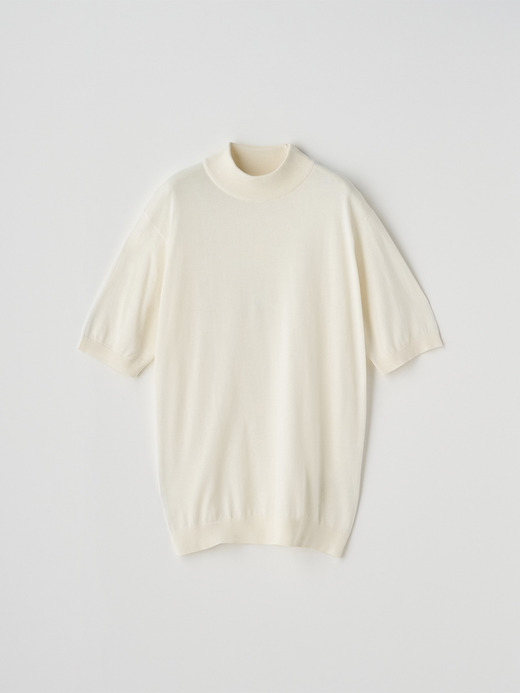 モックネック半袖コットンニットＴシャツ | ARBER | 30G MODERN FIT 詳細画像 STARCH 2